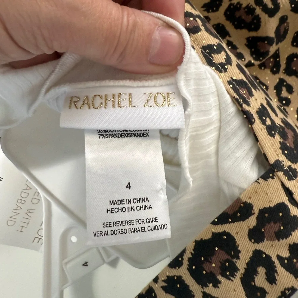 Rachel Zoe‎ Kids 3pc Set Leopard Jumper Dress Mock Neck Top Headband Size 4 NEW